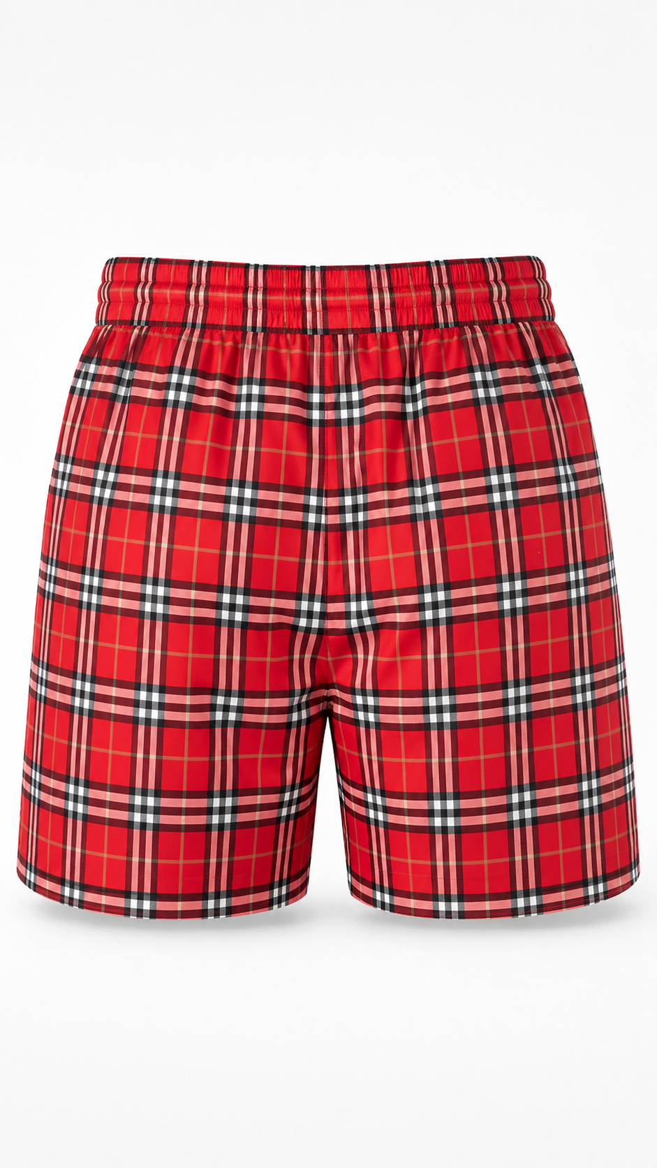 Burberry Red Check Drawcord Swim Shorts 