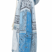 Amiri Light Blue Bandana Patchwork Hoodie 