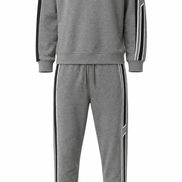 Hermès Grey Cotton Jersey Tracksuit Set with Side Stripes 
