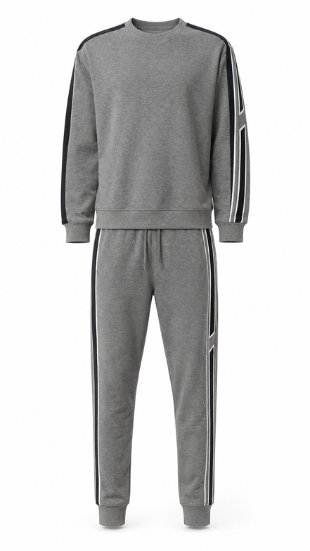 Hermès Grey Cotton Jersey Tracksuit Set with Side Stripes "Unworn"