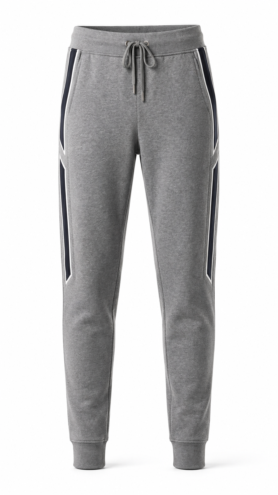 Hermès Grey Cotton Jersey Tracksuit Set with Side Stripes 