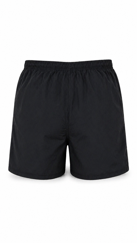 Vintage Saint Laurent Black Swim Shorts with Light Blue YSL Monogram "Unworn"