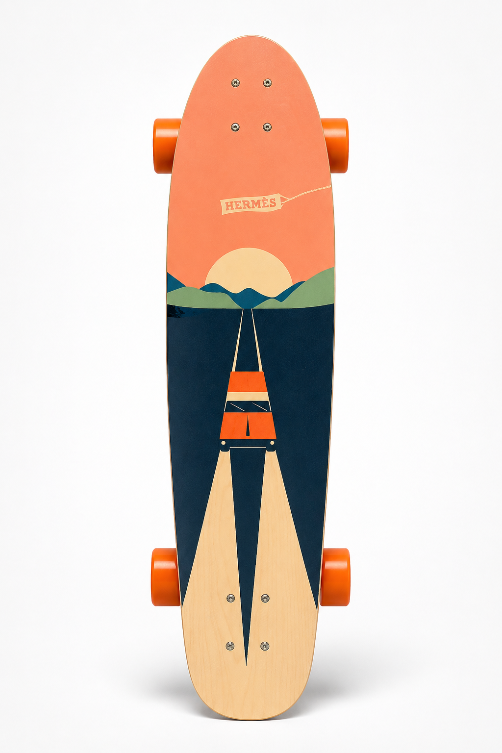 Hermès Printed Maple Wood Graphic Longboard 