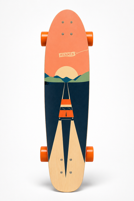 Hermès Printed Maple Wood Graphic Longboard "Unworn"