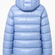 Moncler Baby Blue Glossy Nylon Hooded Puffer Jacket 