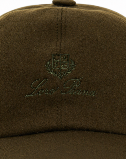 Loro Piana Olive Green Cashmere Baseball Cap "Unworn"