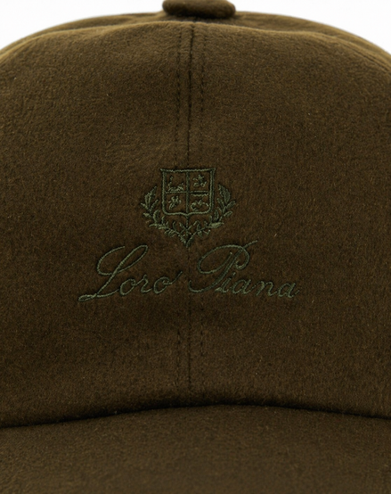 Loro Piana Olive Green Cashmere Baseball Cap "Unworn"