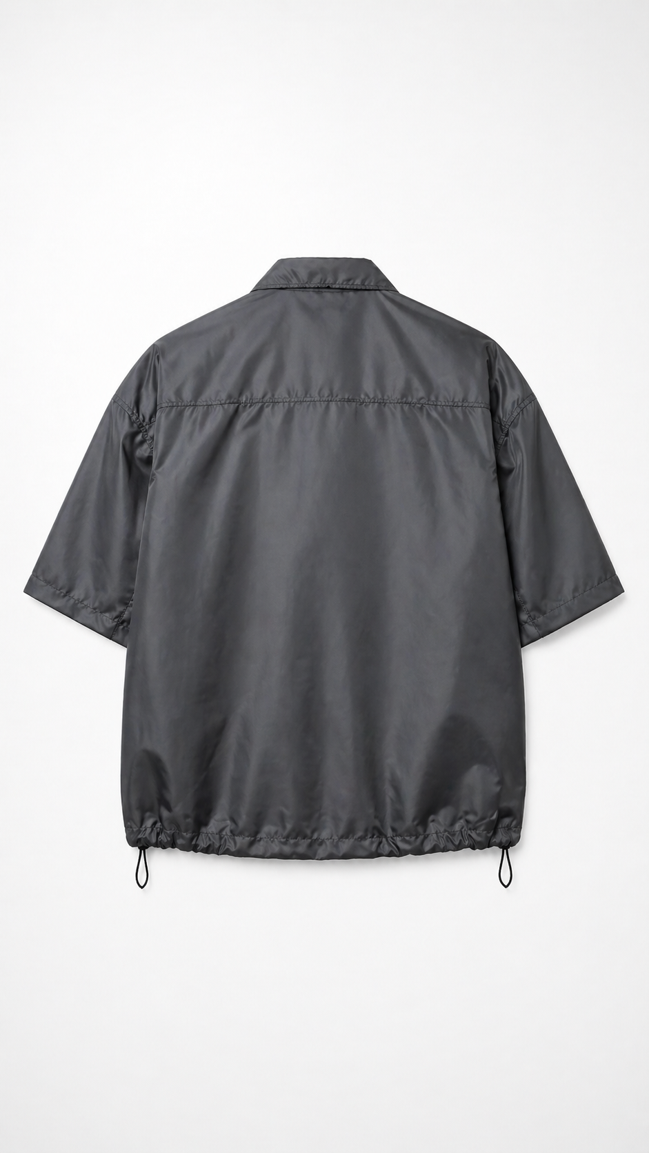 Prada Black Re-Nylon Short-Sleeve Zip Shirt 