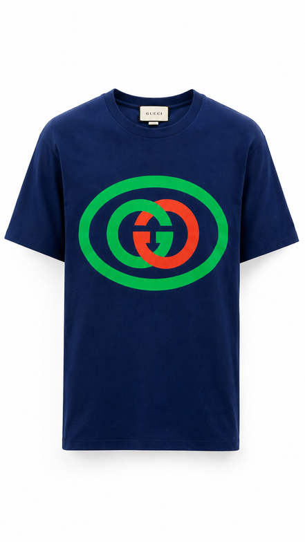 Gucci Blue & Green GG Logo T-Shirt "Unworn"