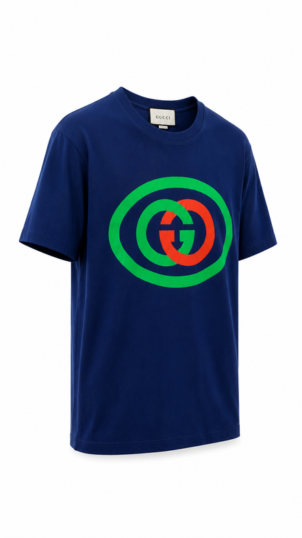 Gucci Blue & Green GG Logo T-Shirt "Unworn"