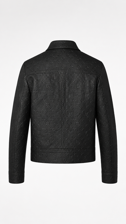 Louis Vuitton Virgil Abloh Monogram Embossed Utility Leather Jacket "Unworn"