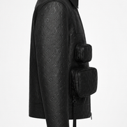 Louis Vuitton Virgil Abloh Monogram Embossed Utility Leather Jacket 