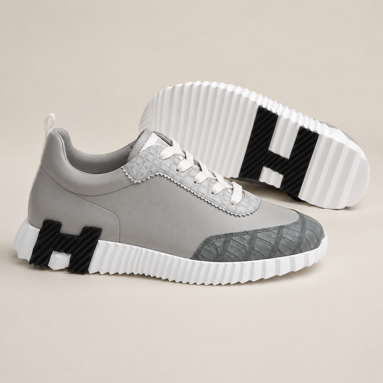 Hermès Bouncing Sneaker Touch Calfskin and Niloticus Crocodile 