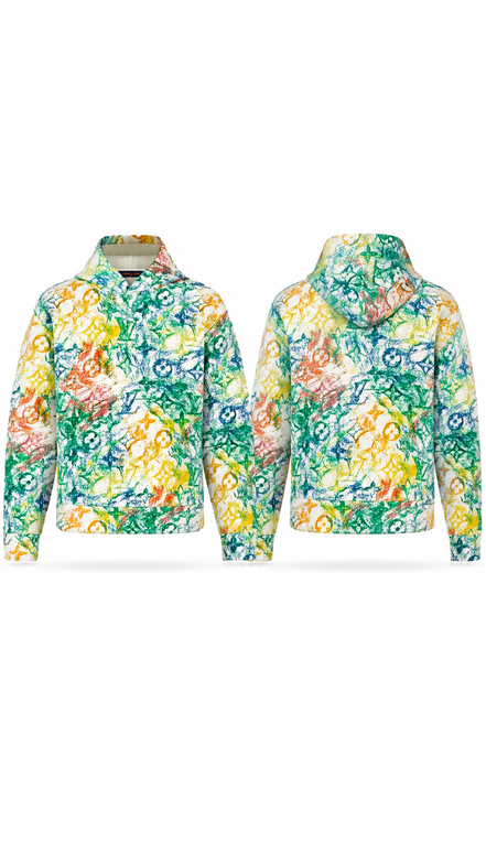 Louis Vuitton Textured Pastel Monogram Hoodie "Unworn"