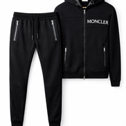 Moncler Split Logo Black Cotton Tracksuit Set (Pre-Loved)