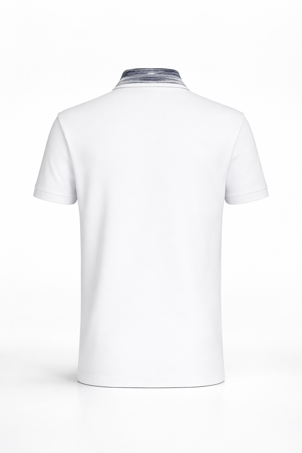 Missoni Signature Knit Collar White Cotton Polo Shirt (Pre-Loved)