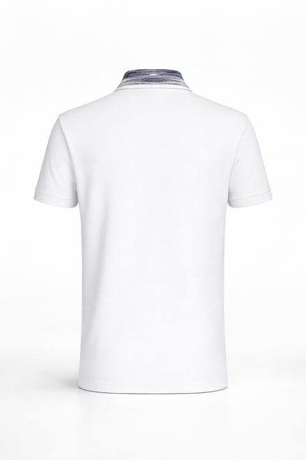 Missoni Signature Knit Collar White Cotton Polo Shirt (Pre-Loved)