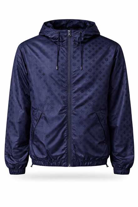 Louis Vuitton Rare Monogram Navy Blue Reversible Windbreaker "Unworn"