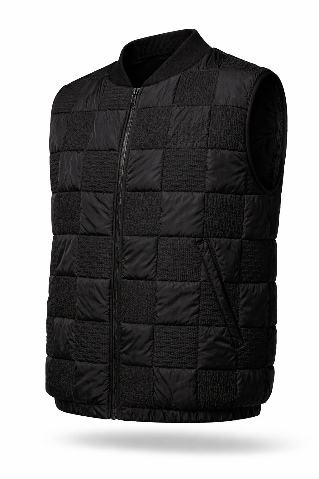 Louis Vuitton Rare Black Textured Quilted Gilet 