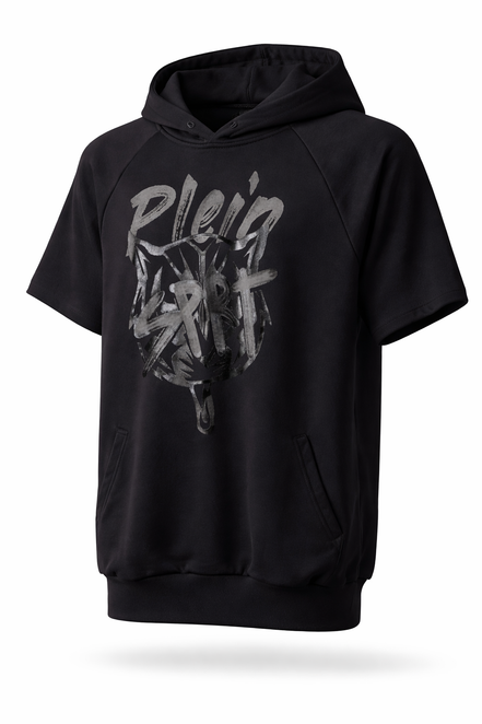 Plein Sport Black Tiger Logo Sleeveless Hoodie "Unworn"