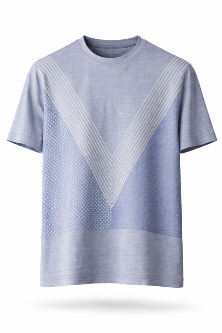 Louis Vuitton Grey Paneled V-Signature Patchwork T-Shirt (Pre-Loved)
