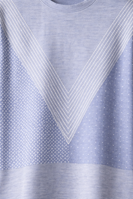 Louis Vuitton Grey Paneled V-Signature Patchwork T-Shirt (Pre-Loved)