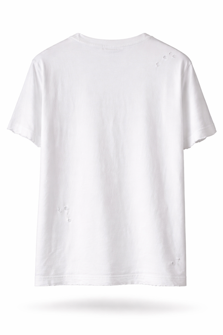 Balmain White Distressed Crest Logo T-Shirt (Pre-Loved)
