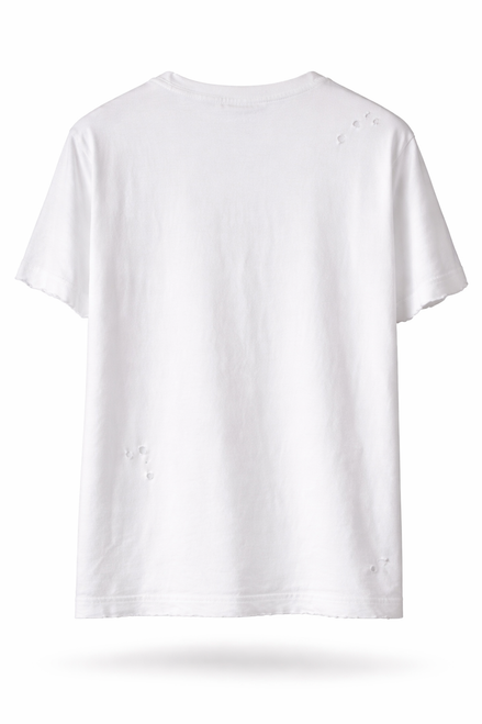 Balmain White Distressed Crest Logo T-Shirt (Pre-Loved)