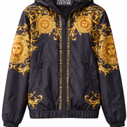Versace Jeans Couture Black & Gold Sun Baroque Windbreaker 