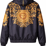 Versace Jeans Couture Black & Gold Sun Baroque Windbreaker 