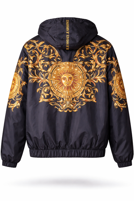 Versace Jeans Couture Black & Gold Sun Baroque Windbreaker "Unworn"