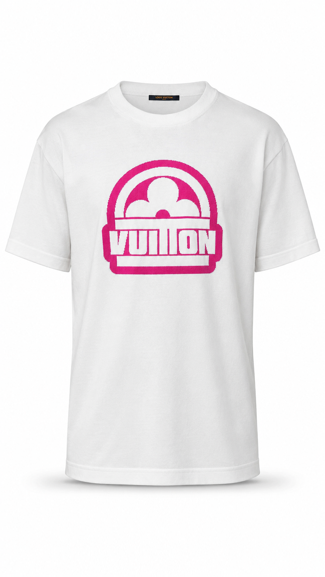 Louis Vuitton White and Pink Flowered Graphic T-Shirt "Unworn"