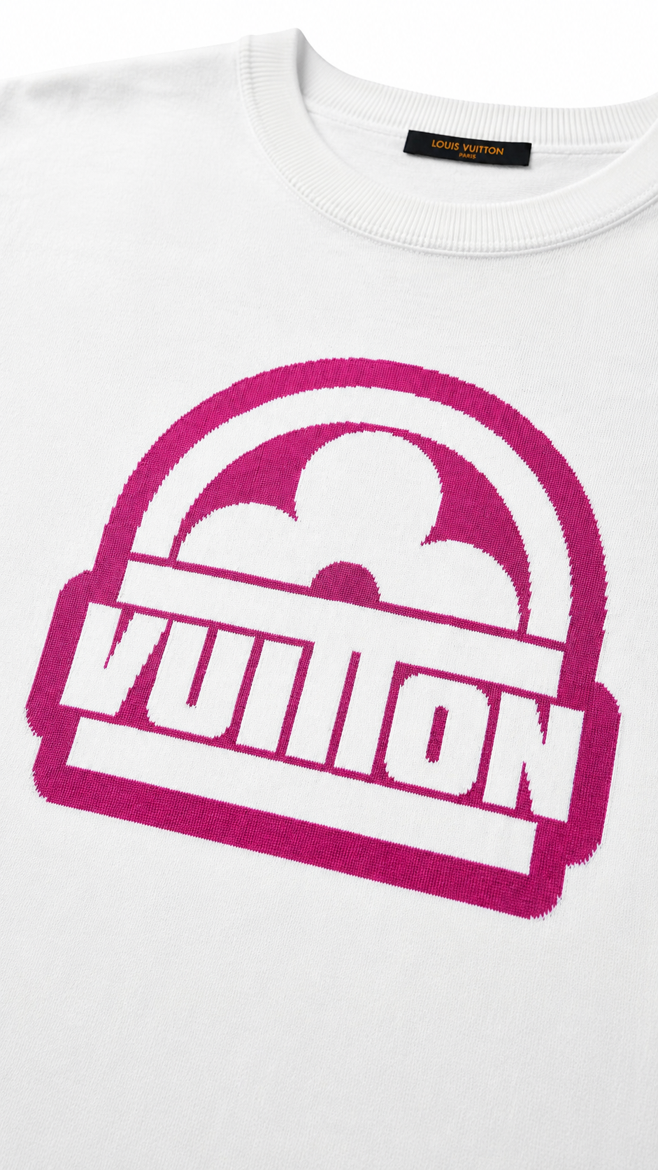 Louis Vuitton White and Pink Flowered Graphic T-Shirt 