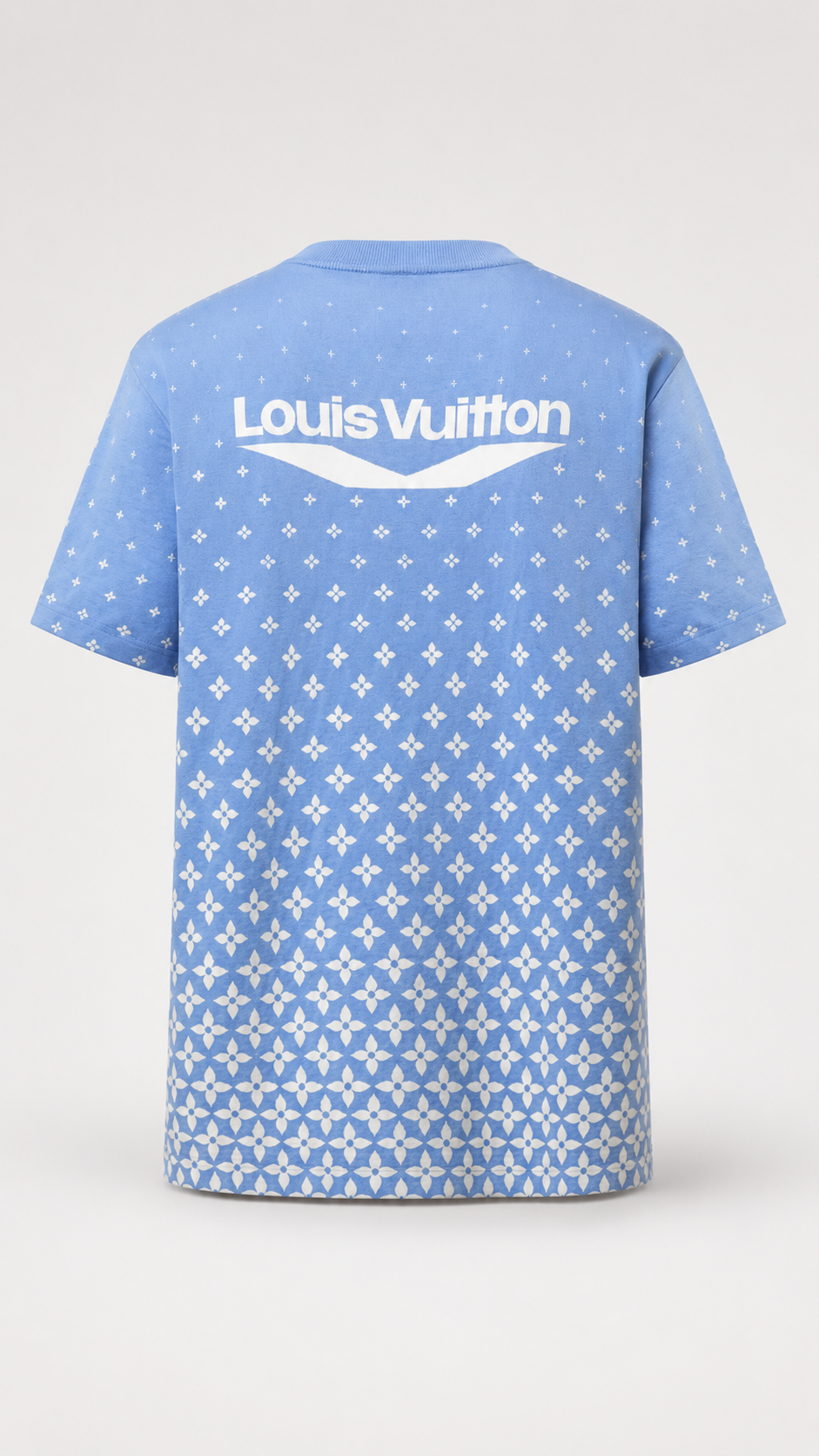 Louis Vuitton Sky Blue Knitted Cotton Snowflower T-Shirt 