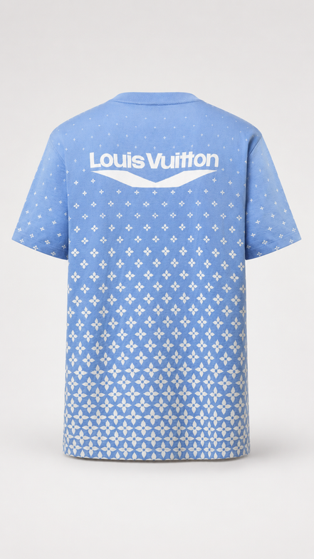 Louis Vuitton Sky Blue Knitted Cotton Snowflower T-Shirt "Unworn"