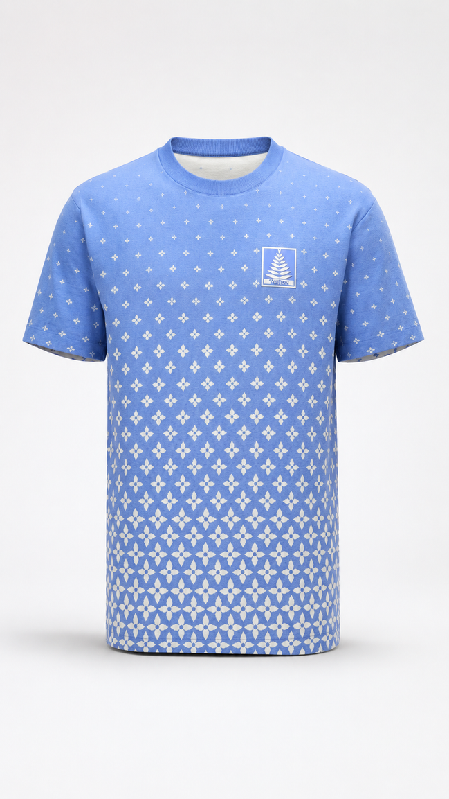 Louis Vuitton Sky Blue Knitted Cotton Snowflower T-Shirt "Unworn"