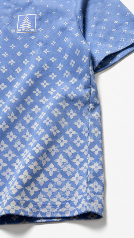 Louis Vuitton Sky Blue Knitted Cotton Snowflower T-Shirt "Unworn"