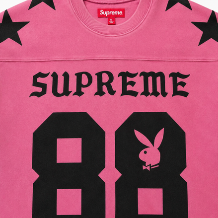 Supreme x Playboy Pink 88 Long-Sleeve Football Top "Unworn"