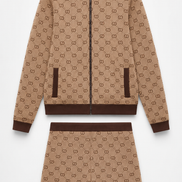 Gucci Beige and Brown GG Monogram Track Set 