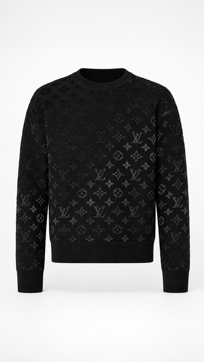 Louis Vuitton Black Gradient Monogram Fil Coupé Sweatshirt "Unworn"