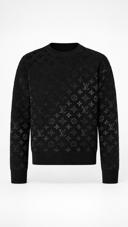 Louis Vuitton Black Gradient Monogram Fil Coupé Sweatshirt "Unworn"