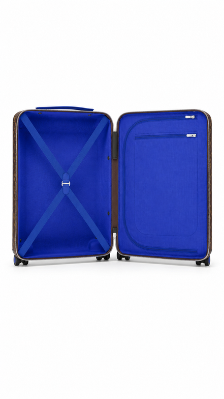 Louis Vuitton Horizon 55 Monogram Macassar Cobalt Blue Rolling Cabin Suitcase "Unworn"