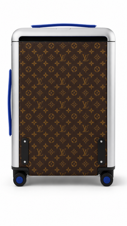 Louis Vuitton Horizon 55 Monogram Macassar Cobalt Blue Rolling Cabin Suitcase "Unworn"