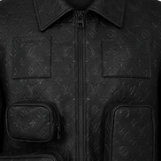 Louis Vuitton Virgil Abloh Monogram Embossed Utility Leather Jacket 