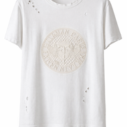 Balmain White Distressed Crest Logo T-Shirt (Pre-Loved)