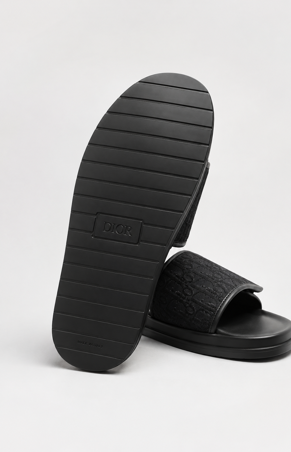 Dior Black Oblique Jacquard Aqua Sandals 