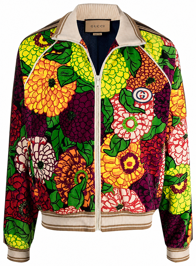 Gucci Botanical Floral Print Track Jacket (Pre-Loved)