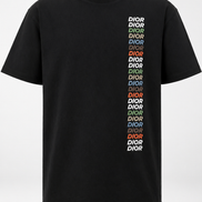 Dior Black Stacked Multi-Color Logo T-Shirt 