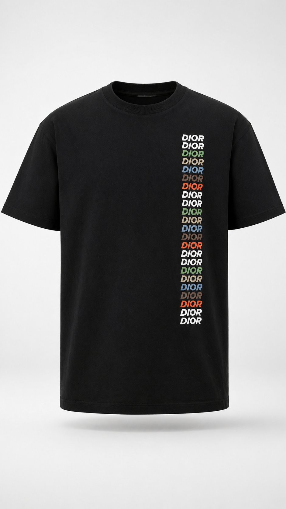 Dior Black Stacked Multi-Color Logo T-Shirt 