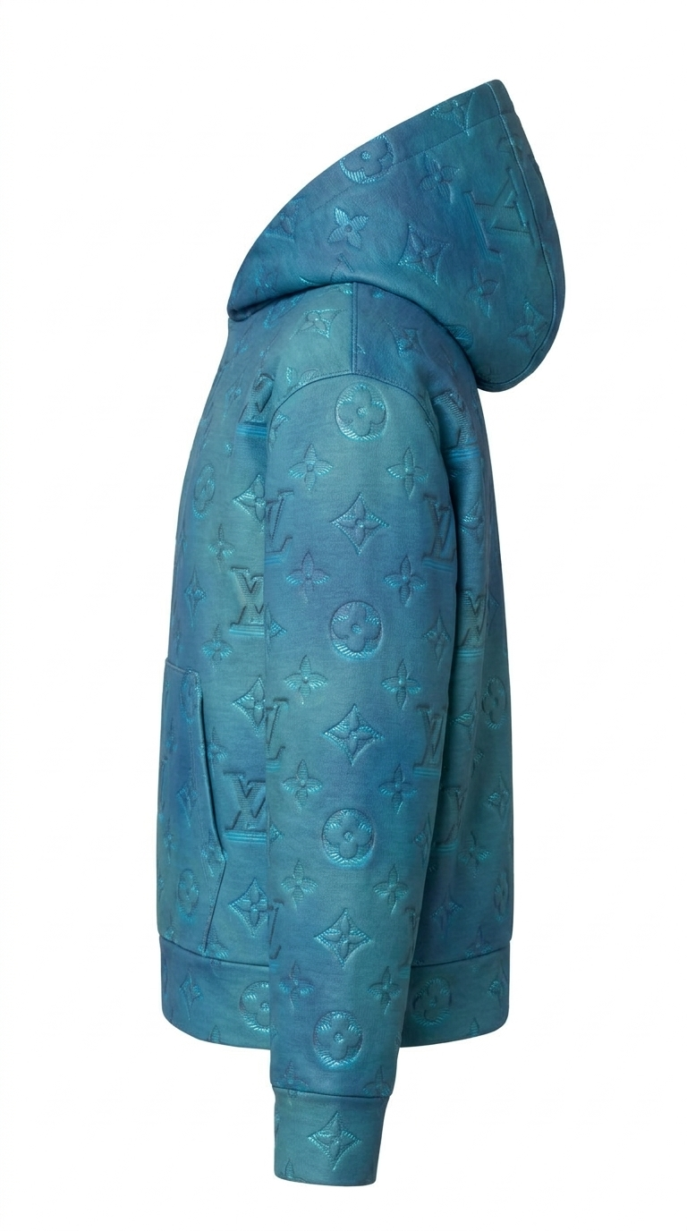 Louis Vuitton 2054 Monogram 3D Blue Hoodie 